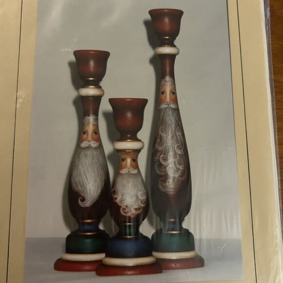 Simple Touches Santa Candlesticks Pattern/Instructions 1994 Vintage - Picture 2 of 3